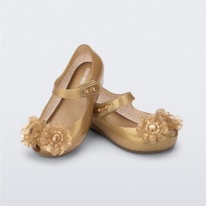 Mini Melissa Flower Gold toddler Shoes - Size 8